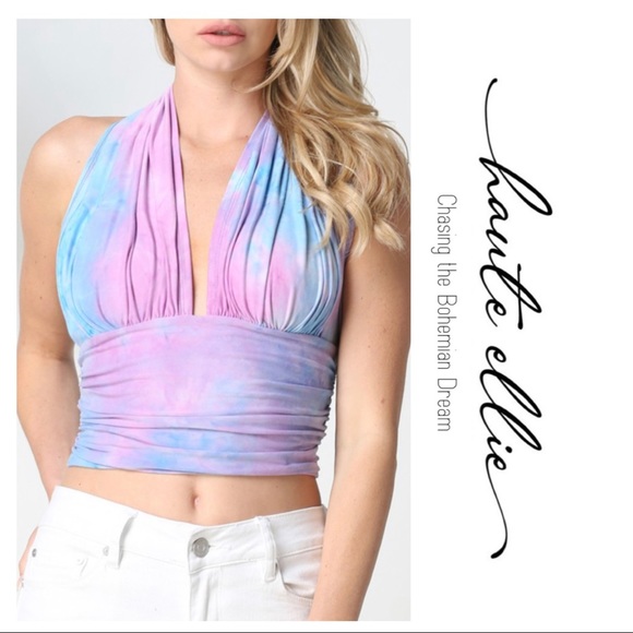Haute Ellie Tops - RETRO CHIC- Tie Dye Halter Top